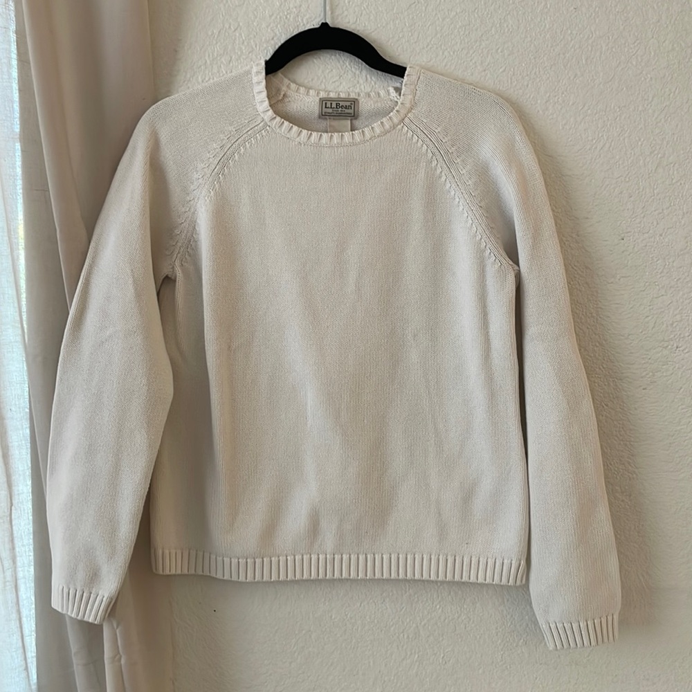 L.L. Bean Cream Crew Neck Sweater